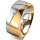 Ring 18 Karat Gelbgold/950 Platin 8.0 mm poliert 1 Brillant G vs 0,025ct