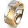 Ring 18 Karat Gelbgold/950 Platin 8.0 mm sandmatt 1 Brillant G vs 0,025ct