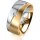 Ring 18 Karat Gelbgold/950 Platin 8.0 mm l&auml;ngsmatt 1 Brillant G vs 0,050ct