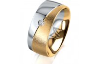 Ring 18 Karat Gelbgold/950 Platin 8.0 mm sandmatt 1...
