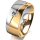 Ring 18 Karat Gelbgold/950 Platin 8.0 mm poliert 1 Brillant G vs 0,090ct