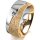 Ring 18 Karat Gelbgold/950 Platin 8.0 mm kristallmatt 1 Brillant G vs 0,090ct