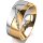 Ring 18 Karat Gelbgold/950 Platin 8.0 mm poliert 7 Brillanten G vs Gesamt 0,095ct