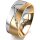 Ring 18 Karat Gelbgold/950 Platin 8.0 mm l&auml;ngsmatt 7 Brillanten G vs Gesamt 0,095ct