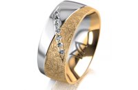 Ring 18 Karat Gelbgold/950 Platin 8.0 mm kristallmatt 7...