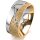Ring 18 Karat Gelbgold/950 Platin 8.0 mm kristallmatt 7 Brillanten G vs Gesamt 0,095ct