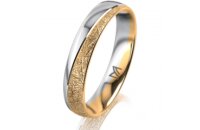 Ring 14 Karat Gelb-/Weissgold 4.0 mm kristallmatt