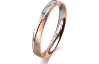 Ring 18 Karat Rotgold/950 Platin 3.0 mm sandmatt
