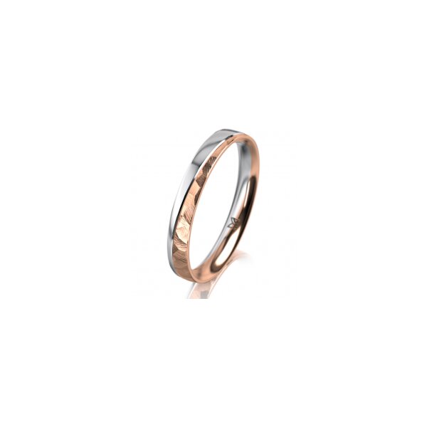Ring 18 Karat Rotgold/950 Platin 3.0 mm diamantmatt