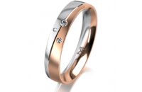 Ring 18 Karat Rotgold/950 Platin 4.0 mm l&auml;ngsmatt 3...
