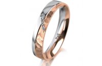 Ring 18 Karat Rotgold/950 Platin 4.0 mm diamantmatt 4...