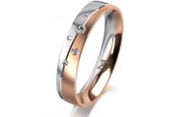 Ring 18 Karat Rotgold/950 Platin 4.0 mm l&auml;ngsmatt 5...