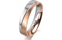 Ring 18 Karat Rotgold/950 Platin 4.5 mm sandmatt