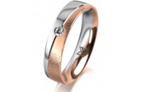 Ring 18 Karat Rotgold/950 Platin 4.5 mm sandmatt 1...