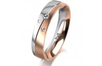 Ring 18 Karat Rotgold/950 Platin 4.5 mm l&auml;ngsmatt 3...