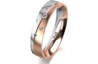 Ring 18 Karat Rotgold/950 Platin 4.5 mm l&auml;ngsmatt 5...