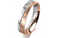 Ring 18 Karat Rotgold/950 Platin 4.5 mm sandmatt 5...