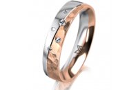 Ring 18 Karat Rotgold/950 Platin 4.5 mm diamantmatt 5...