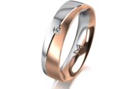 Ring 18 Karat Rotgold/950 Platin 5.0 mm l&auml;ngsmatt 1...