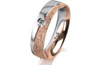 Ring 18 Karat Rotgold/950 Platin 5.0 mm kristallmatt 1...