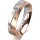 Ring 18 Karat Rotgold/950 Platin 5.0 mm l&auml;ngsmatt 3 Brillanten G vs Gesamt 0,040ct