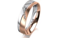 Ring 18 Karat Rotgold/950 Platin 5.0 mm l&auml;ngsmatt 5...