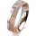 Ring 18 Karat Rotgold/950 Platin 5.0 mm kristallmatt 5 Brillanten G vs Gesamt 0,055ct