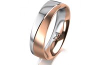Ring 18 Karat Rotgold/950 Platin 5.5 mm l&auml;ngsmatt