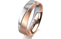 Ring 18 Karat Rotgold/950 Platin 5.5 mm sandmatt