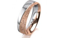 Ring 18 Karat Rotgold/950 Platin 5.5 mm kristallmatt