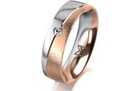 Ring 18 Karat Rotgold/950 Platin 5.5 mm sandmatt 1...