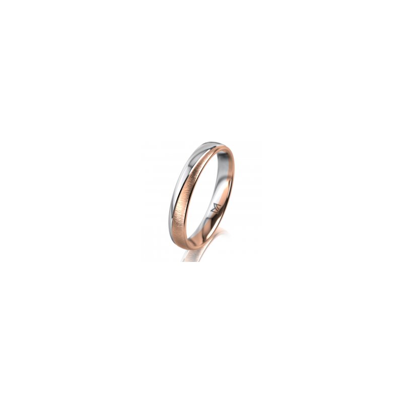 Rot Gold Ring Ring 14 Karat Rot-/Weissgold 3.5 mm sandmatt