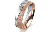 Ring 18 Karat Rotgold/950 Platin 5.5 mm kristallmatt 5...