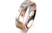 Ring 18 Karat Rotgold/950 Platin 5.5 mm l&auml;ngsmatt 5...