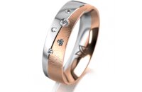 Ring 18 Karat Rotgold/950 Platin 5.5 mm sandmatt 5...