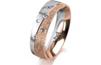 Ring 18 Karat Rotgold/950 Platin 5.5 mm kristallmatt 5...