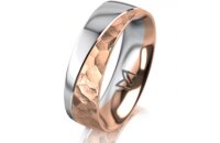 Ring 18 Karat Rotgold/950 Platin 6.0 mm diamantmatt