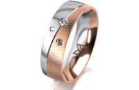 Ring 18 Karat Rotgold/950 Platin 6.0 mm sandmatt 3...