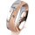 Ring 18 Karat Rotgold/950 Platin 6.0 mm kreismatt 3 Brillanten G vs Gesamt 0,060ct