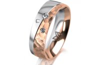 Ring 18 Karat Rotgold/950 Platin 6.0 mm diamantmatt 3...