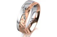 Ring 18 Karat Rotgold/950 Platin 6.0 mm diamantmatt 5...