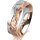 Ring 18 Karat Rotgold/950 Platin 6.0 mm diamantmatt 5 Brillanten G vs Gesamt 0,065ct