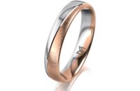 Ring 14 Karat Rot-/Weissgold 4.0 mm sandmatt
