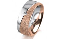 Ring 18 Karat Rotgold/950 Platin 7.0 mm kristallmatt 1...
