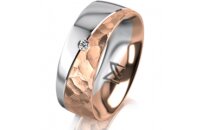 Ring 18 Karat Rotgold/950 Platin 7.0 mm diamantmatt 1...