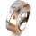 Ring 18 Karat Rotgold/950 Platin 7.0 mm l&auml;ngsmatt 3 Brillanten G vs Gesamt 0,070ct