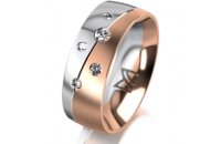 Ring 18 Karat Rotgold/950 Platin 7.0 mm l&auml;ngsmatt 5...