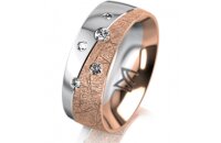 Ring 18 Karat Rotgold/950 Platin 7.0 mm kristallmatt 5...