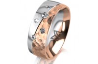 Ring 18 Karat Rotgold/950 Platin 7.0 mm diamantmatt 5...