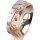 Ring 18 Karat Rotgold/950 Platin 7.0 mm diamantmatt 5 Brillanten G vs Gesamt 0,095ct